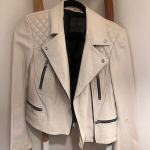 All Saints Off-White Leather Jacket